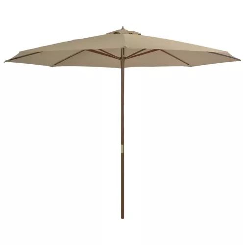 Tópszínű kültéri napernyő farúddal 350 cm
