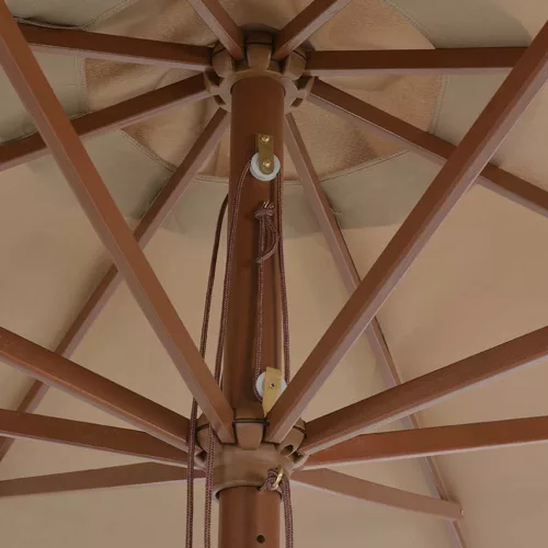 Tópszínű kültéri napernyő farúddal 350 cm