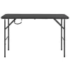 Barna rattan hatású HDPE összecsukható kerti asztal 120x60x74cm
