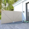 Krémszínű összecsukható terasz oldalárnyékoló 400 x 200 cm
