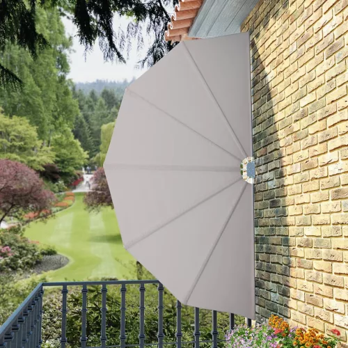 Krémszínű összecsukható terasz oldalárnyékoló 160 cm