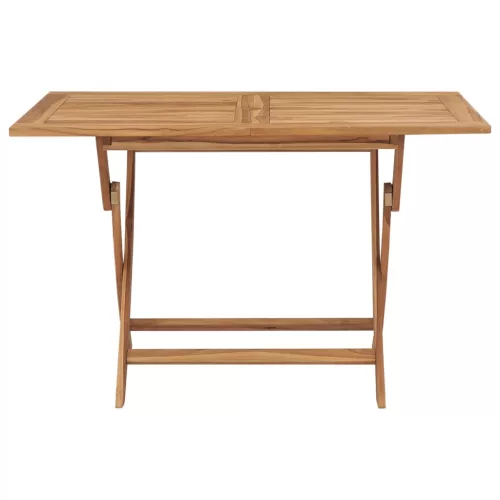 Tömör tíkfa összecsukható kerti asztal 120 x 70 x 75 cm