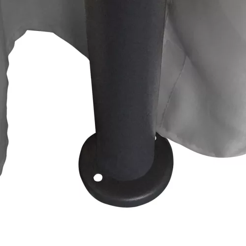 Kerek antracitszürke pavilon függönyökkel 3,5 x 2,7 m