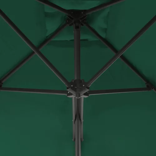 Zöld kültéri napernyő acélrúddal 250 x 250 cm