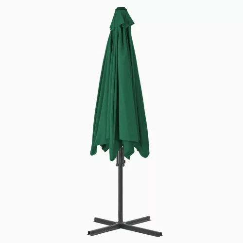 Zöld kültéri napernyő acélrúddal 300 cm