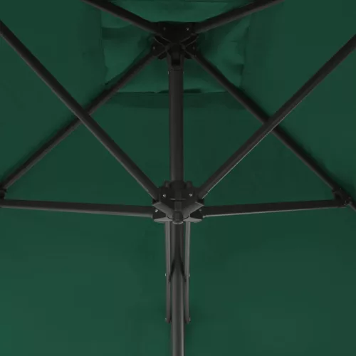Zöld kültéri napernyő acélrúddal 300 cm