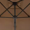 Tópszínű kültéri napernyő acélrúddal, 300 cm átmérőjű