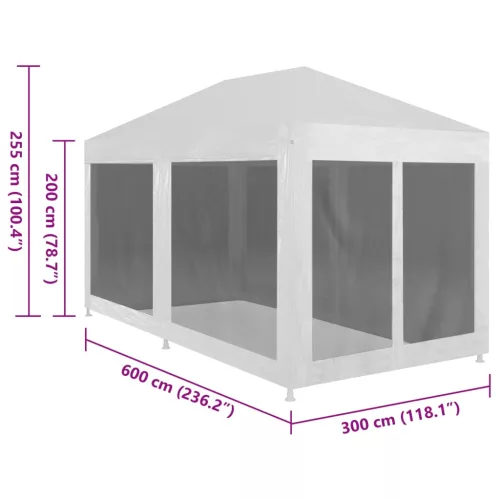 Partisátor 6 hálós oldalfallal 6 x 3 m