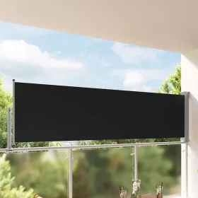 Fekete behúzható oldalsó terasz napellenző 100 x 300 cm