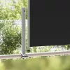 Fekete behúzható oldalsó terasz napellenző 100 x 300 cm