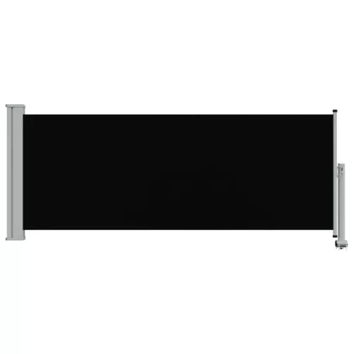 Fekete behúzható oldalsó terasz napellenző 100 x 300 cm
