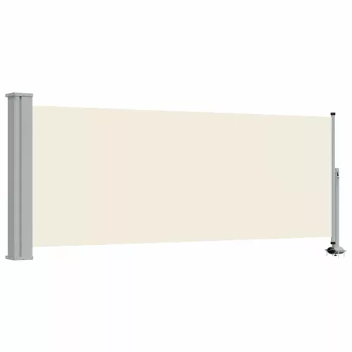 Krémszínű behúzható oldalsó terasz napellenző 100 x 300 cm
