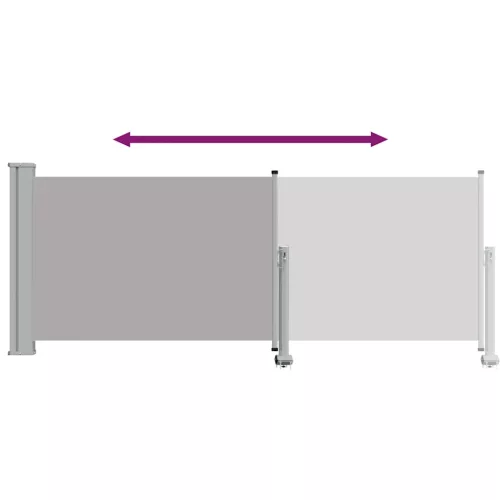 Szürke behúzható oldalsó terasz napellenző 100 x 300 cm
