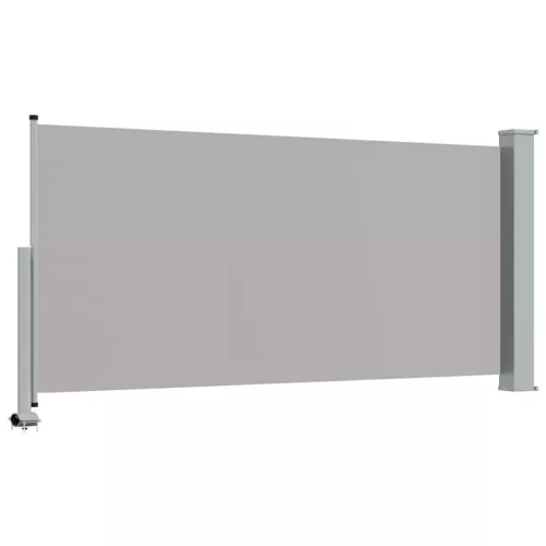 Szürke behúzható oldalsó terasz napellenző 120 x 300 cm