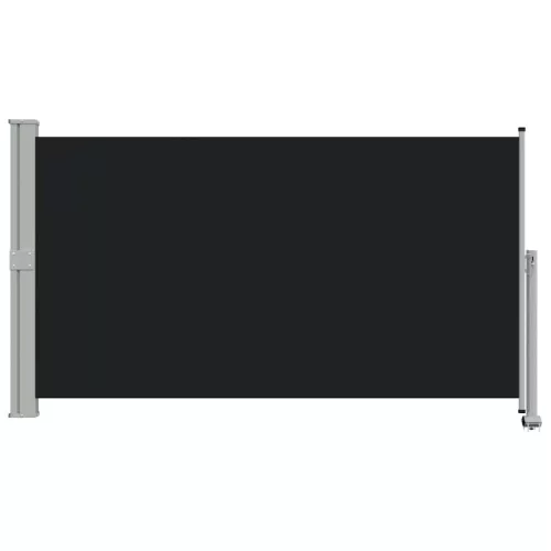 Fekete behúzható oldalsó terasz napellenző 140 x 300 cm