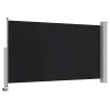 Fekete behúzható oldalsó terasz napellenző 140 x 300 cm