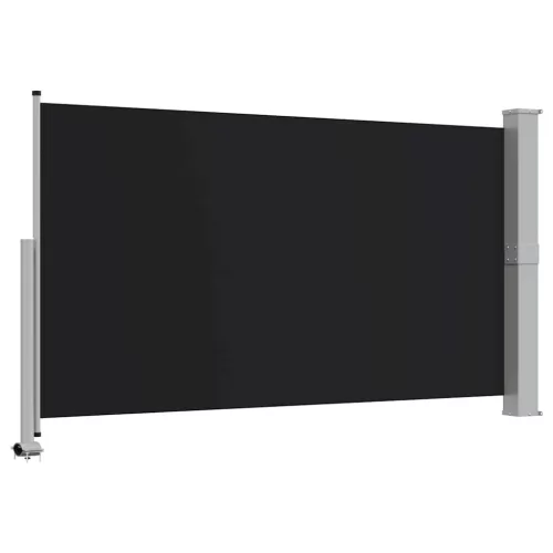 Fekete behúzható oldalsó terasz napellenző 140 x 300 cm