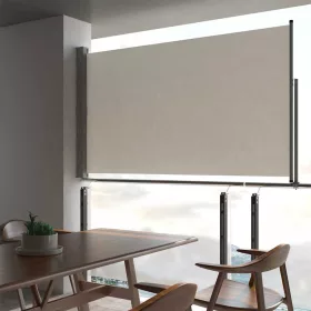   Krémszínű behúzható oldalsó terasz napellenző 140 x 300 cm