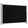 Fekete behúzható oldalsó terasz napellenző 160 x 300 cm