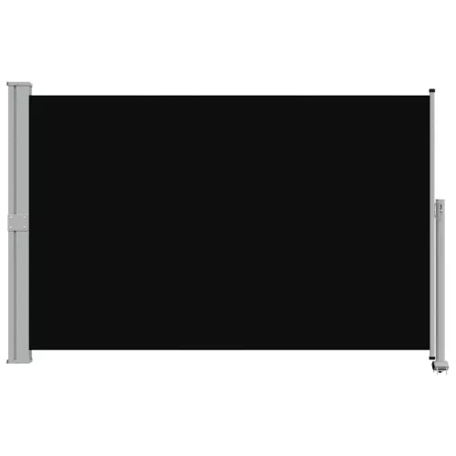 Fekete behúzható oldalsó terasz napellenző 160 x 300 cm