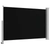 Fekete behúzható oldalsó terasz napellenző 160 x 300 cm