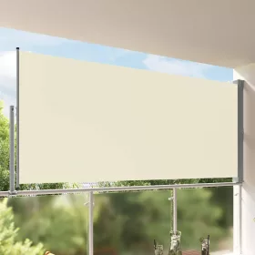   Krémszínű behúzható oldalsó terasz napellenző 160 x 300 cm