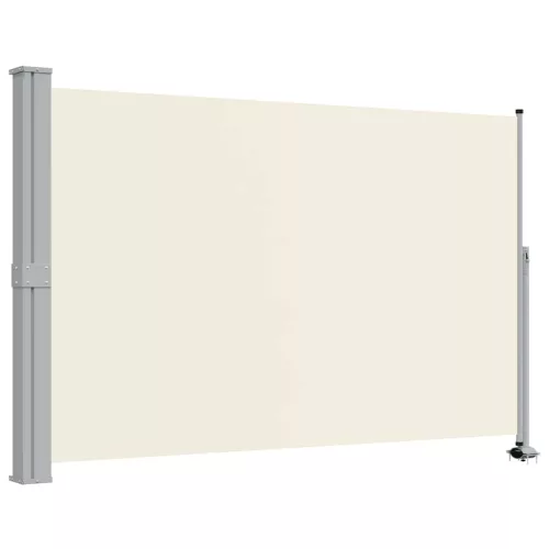 Krémszínű behúzható oldalsó terasz napellenző 160 x 300 cm