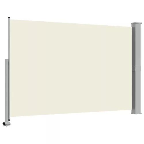Krémszínű behúzható oldalsó terasz napellenző 160 x 300 cm