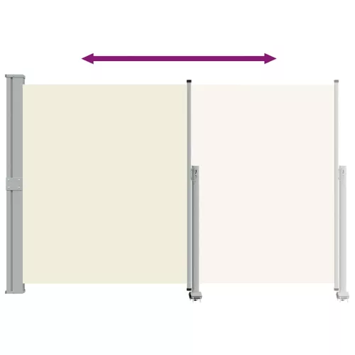 Krémszínű behúzható oldalsó terasz napellenző 160 x 300 cm