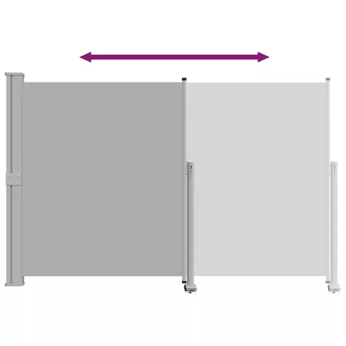 Szürke behúzható oldalsó terasz napellenző 160 x 300 cm