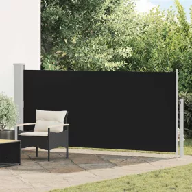 Fekete behúzható oldalsó napellenző 140 x 300 cm