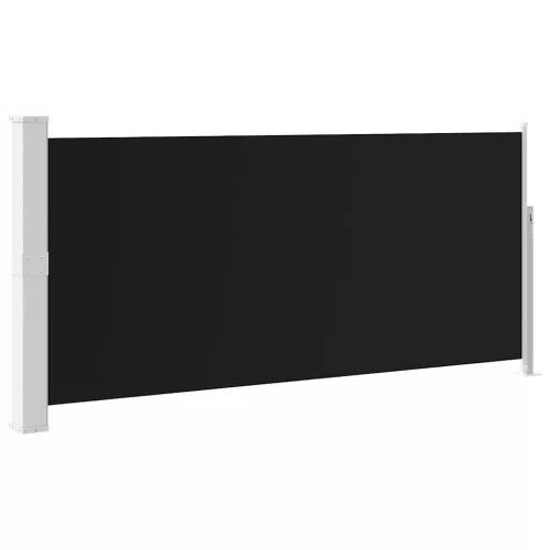 Fekete behúzható oldalsó napellenző 140 x 300 cm