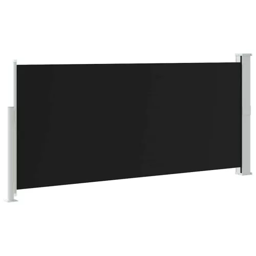 Fekete behúzható oldalsó napellenző 140 x 300 cm