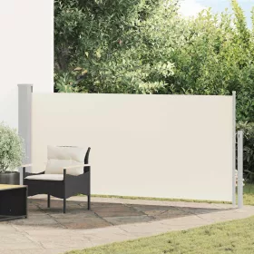 Krémszínű behúzható oldalsó napellenző 140 x 300 cm