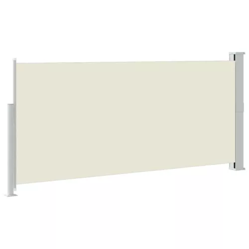 Krémszínű behúzható oldalsó napellenző 140 x 300 cm