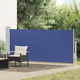 Kék behúzható oldalsó napellenző 140 x 300 cm