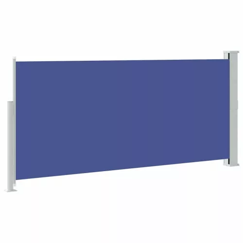 Kék behúzható oldalsó napellenző 140 x 300 cm