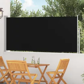Fekete behúzható oldalsó napellenző 120 x 300 cm