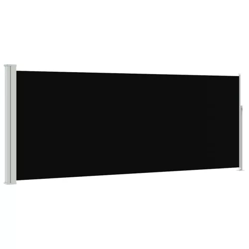 Fekete behúzható oldalsó napellenző 120 x 300 cm