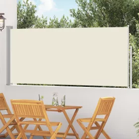Krémszínű behúzható oldalsó napellenző 120 x 300 cm