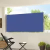 Kék behúzható oldalsó napellenző 120 x 300 cm
