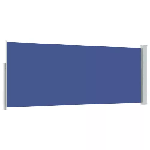 Kék behúzható oldalsó napellenző 120 x 300 cm