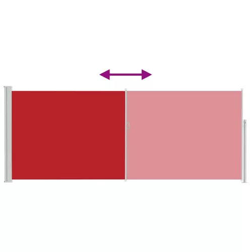 Piros behúzható oldalsó napellenző 120 x 300 cm