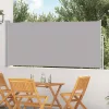 Szürke behúzható oldalsó napellenző 120 x 300 cm
