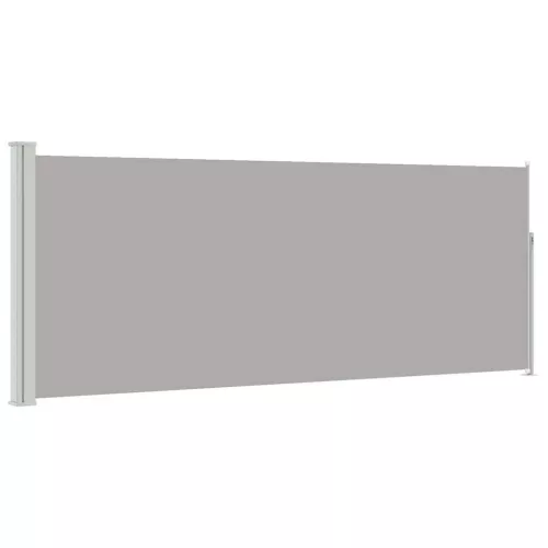 Szürke behúzható oldalsó napellenző 120 x 300 cm