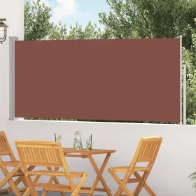Barna behúzható oldalsó napellenző 120 x 300 cm