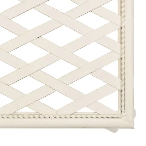 Fehér antik fém kerti pad 128 cm