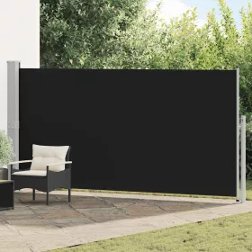 Fekete behúzható oldalsó napellenző 160 x 500 cm