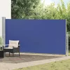 Kék behúzható oldalsó napellenző 160 x 500 cm