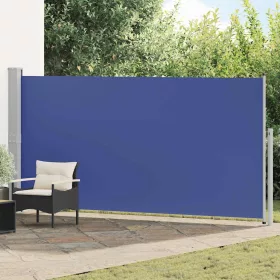 Kék behúzható oldalsó napellenző 160 x 500 cm